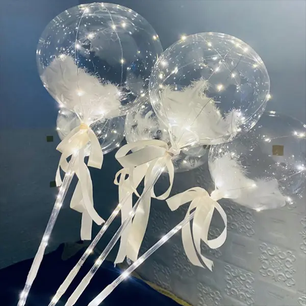 Led Bobo Balloon ດ້ວຍການຕື່ມ Feather