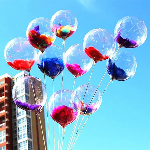 Led Bobo Balloon ດ້ວຍການຕື່ມ Feather