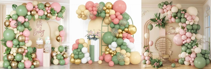 Pink and Green Balloon Garland Arch Kit