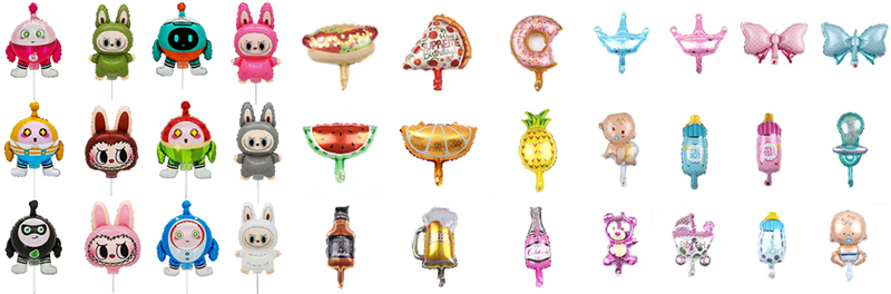 mini foil balloons on sticks