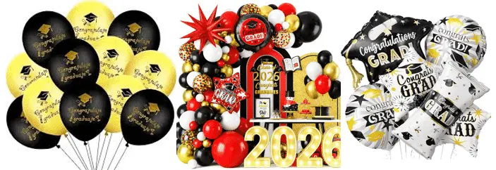 Graduation balloons with foil balloons