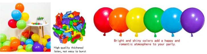 Rainbow-colored balloons