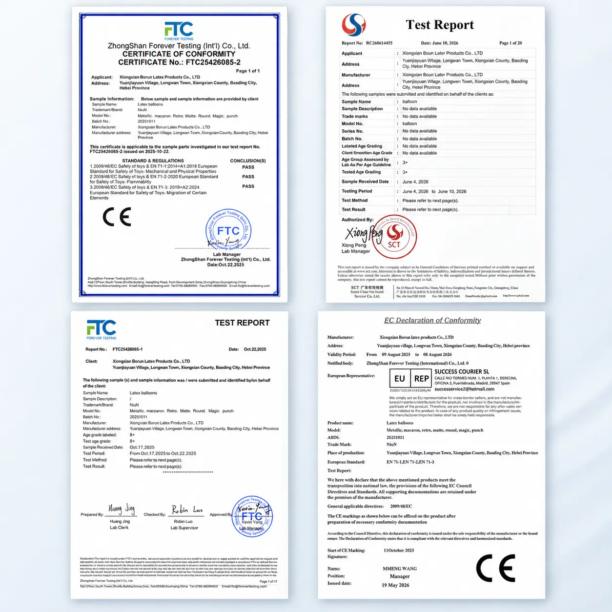 Borun Balloon Factory quality inspection of inflated matte latex balloons