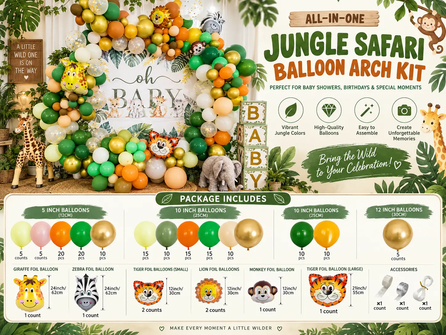 Wholesale Balloon Arch Kit sample with balloons accessories and packaging